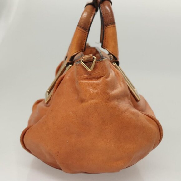 Chloe Etel Hand Bag Leather 2way Brown Gold Auth - Picture 4 of 16